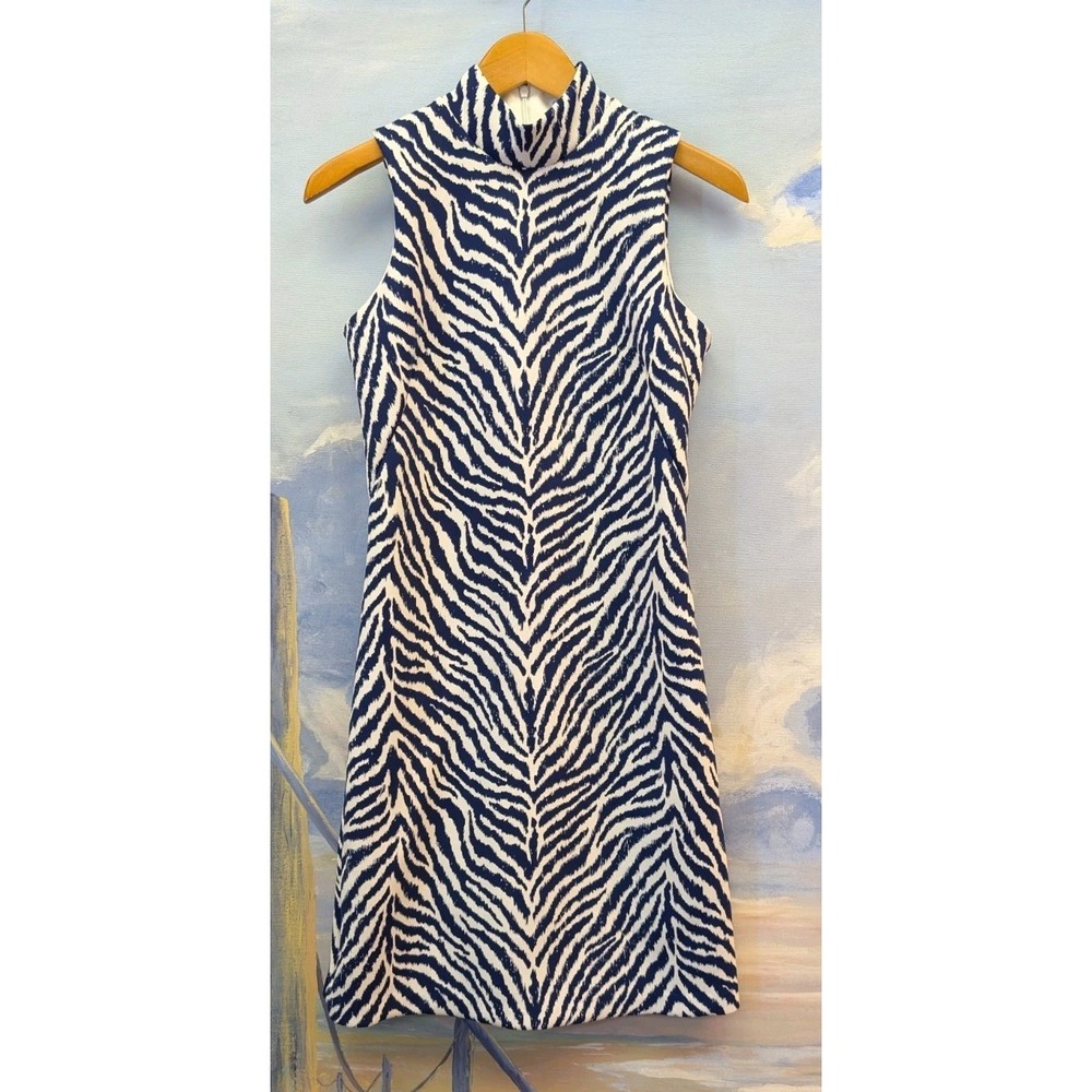 J. McLaughlin S Navy And White 'Delaney' Sheath Dress LNC!